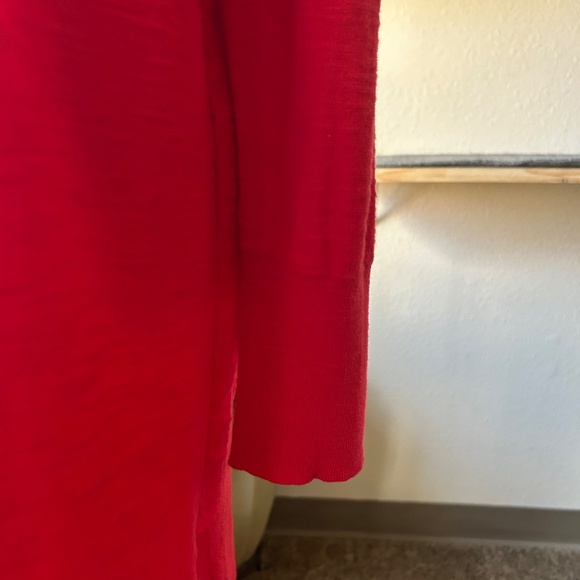 New Loft Raspberry 100% Cotton Open Front Cardigan size L - Picture 10 of 12